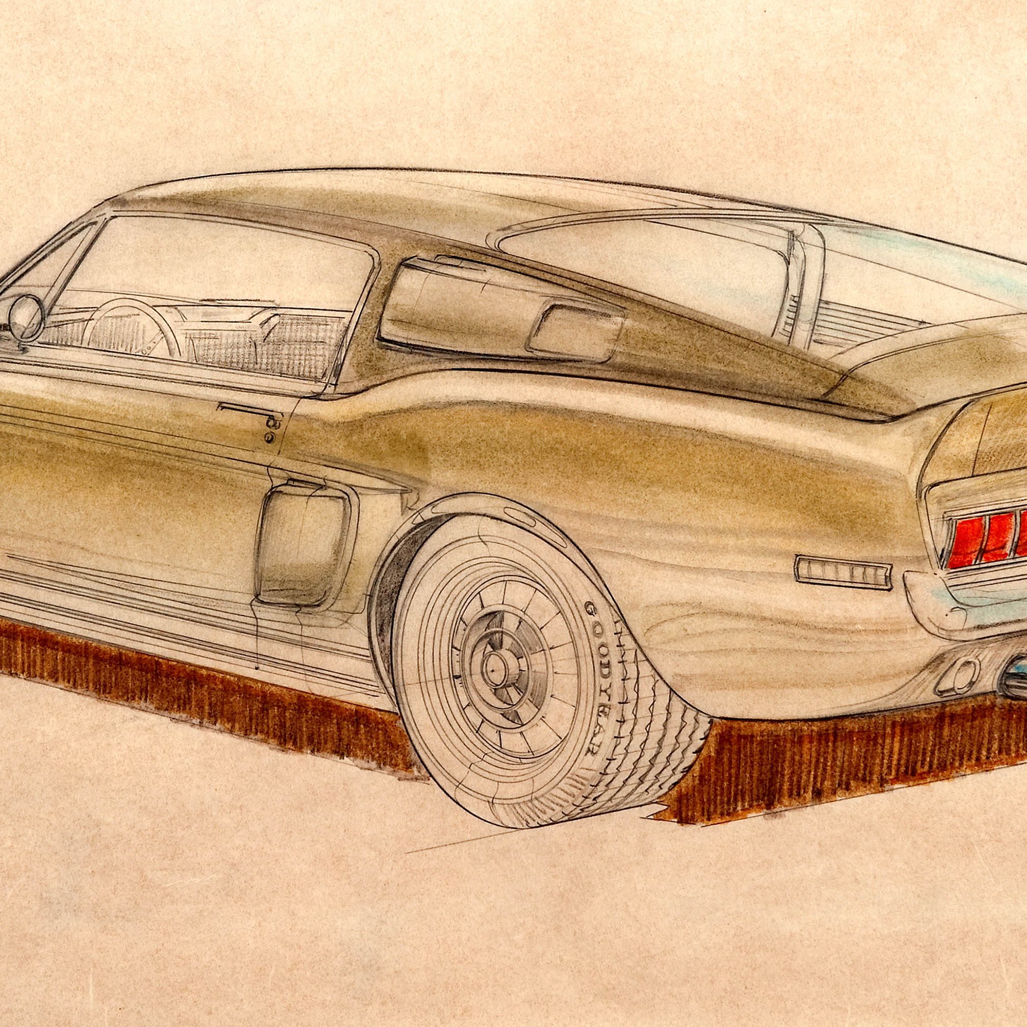 shelby mustang 1967 drawing