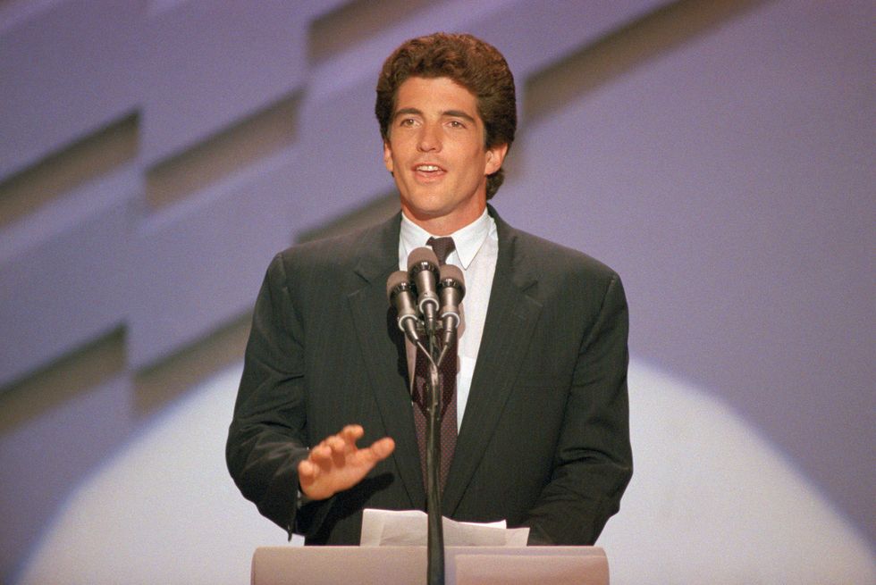 John F. Kennedy Jr., son of the late President Kennedy speaking at the 1988 Democratic National Convention. John was introducing his uncle, Senator Edward Kennedy.