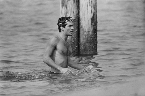 John F. Kennedy Jr. Swimming in Ocean