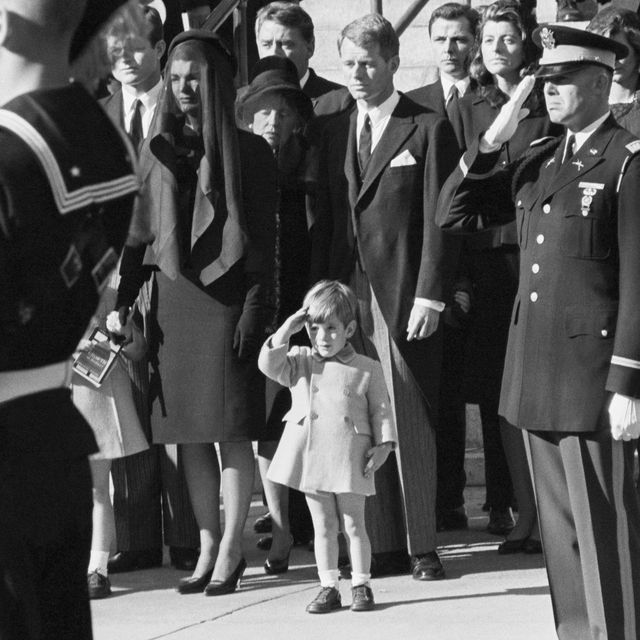 john f kennedy jr saluting his father at funeral