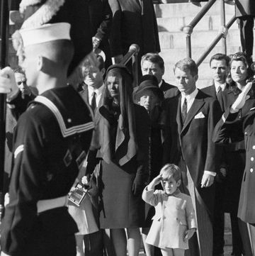 john f kennedy jr saluting his father at funeral