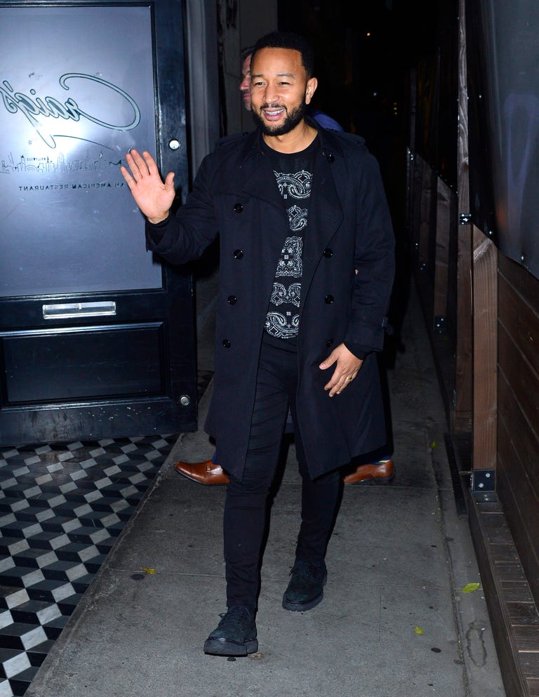 John Legend Wears an Intarsia Bandana Sweater in Los Angeles