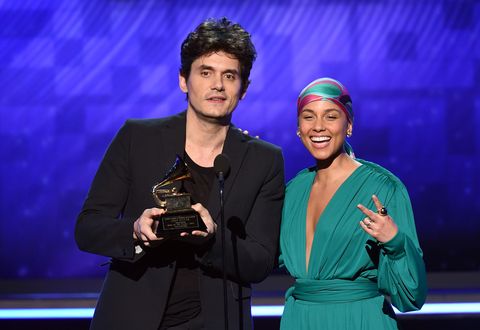 Alicia Keys and John Mayer at the 61st Annual GRAMMY Awards 