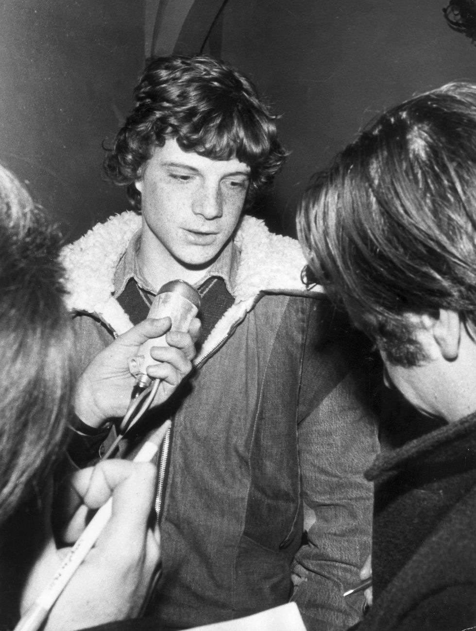 Paul Getty III being interviewed by the press following the arrest of the men responsible for kidnapping him.​​