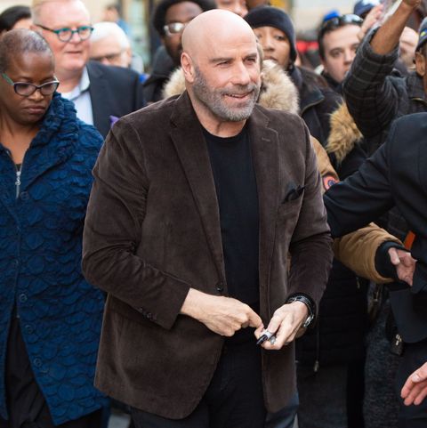 john travolta in new york city - john travolta bald