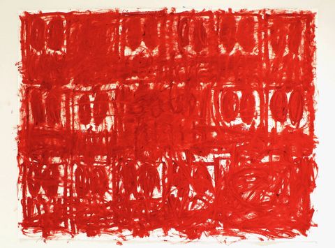 Red, Rectangle, Font, Textile, Art, 
