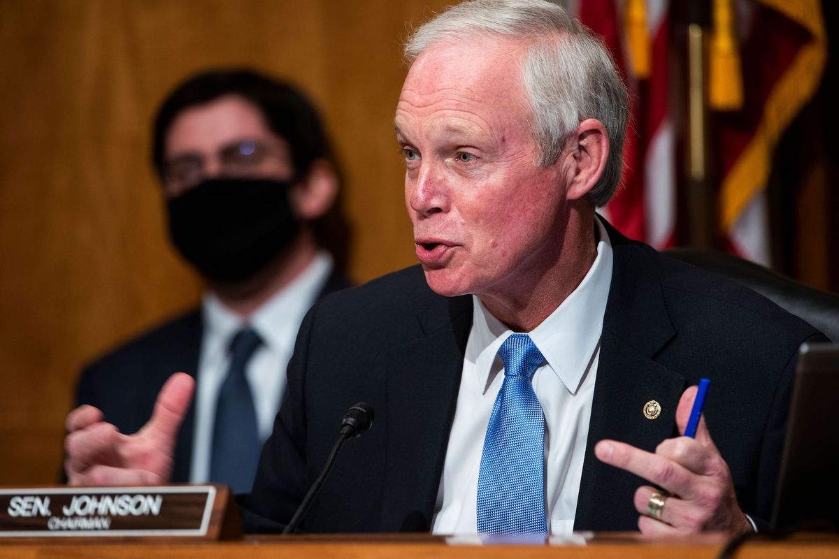 republican senator from wisconsin and senate homeland security and governmental affairs committee chairman ron johnson speaks during a hearing to discuss election security and the 2020 election process on december 16, 2020 on capitol hill in washington,dc photo by jim lo scalzo  pool  afp photo by jim lo scalzopoolafp via getty images