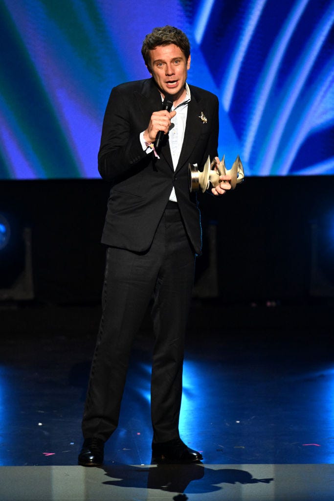 london, england december 02 jonathan anderson accepts designer of the year award during the fashion awards 2024 presented by pandora at royal albert hall on december 02, 2024 in london, england photo by jeff spicergetty images for bfc