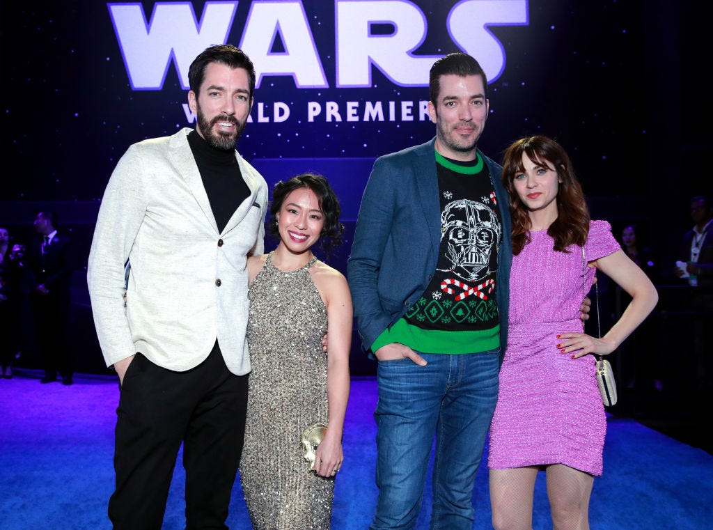 Zooey Deschanel and Jonathan Scott Attended the Star Wars Premiere