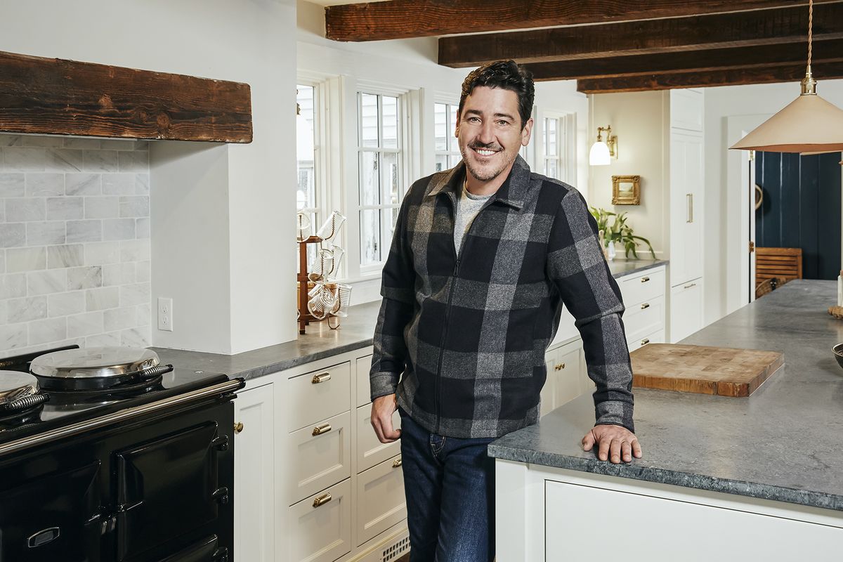 as seen on hgtv's farmhouse fixer, jonathan knight and his designer kristina crestin, work to revitalize farmhouses in the northeast he poses for a portrait in the renovated kitchen of a farmhouse in ipswich, massachusetts