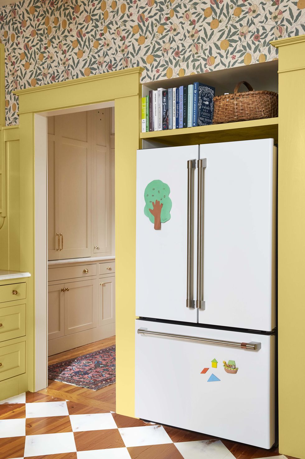 british style kitchen white refrigerator