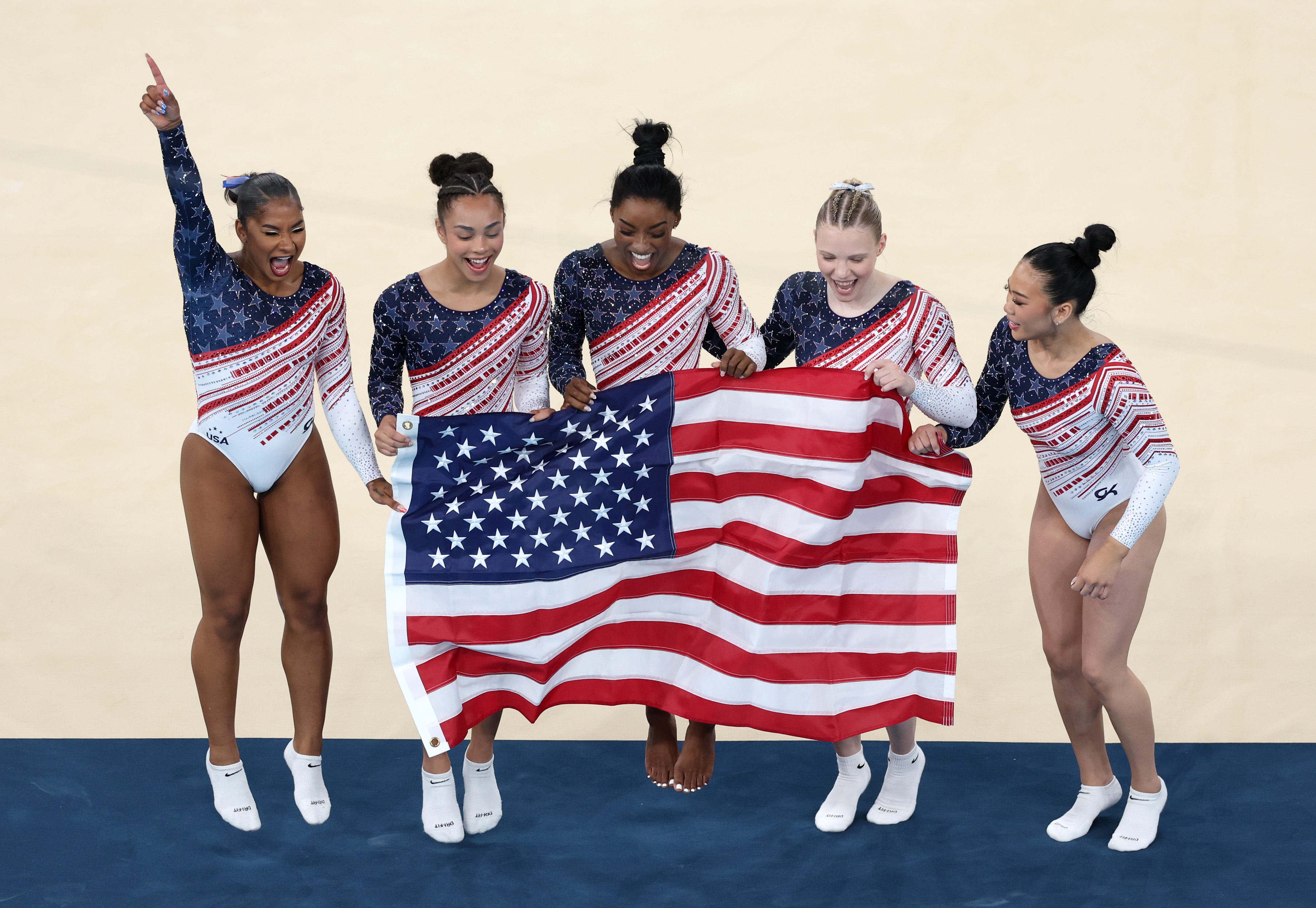 Simone Biles, Suni Lee, Jordan Chiles, Jade Carey, and Hezly Rivera just made history.