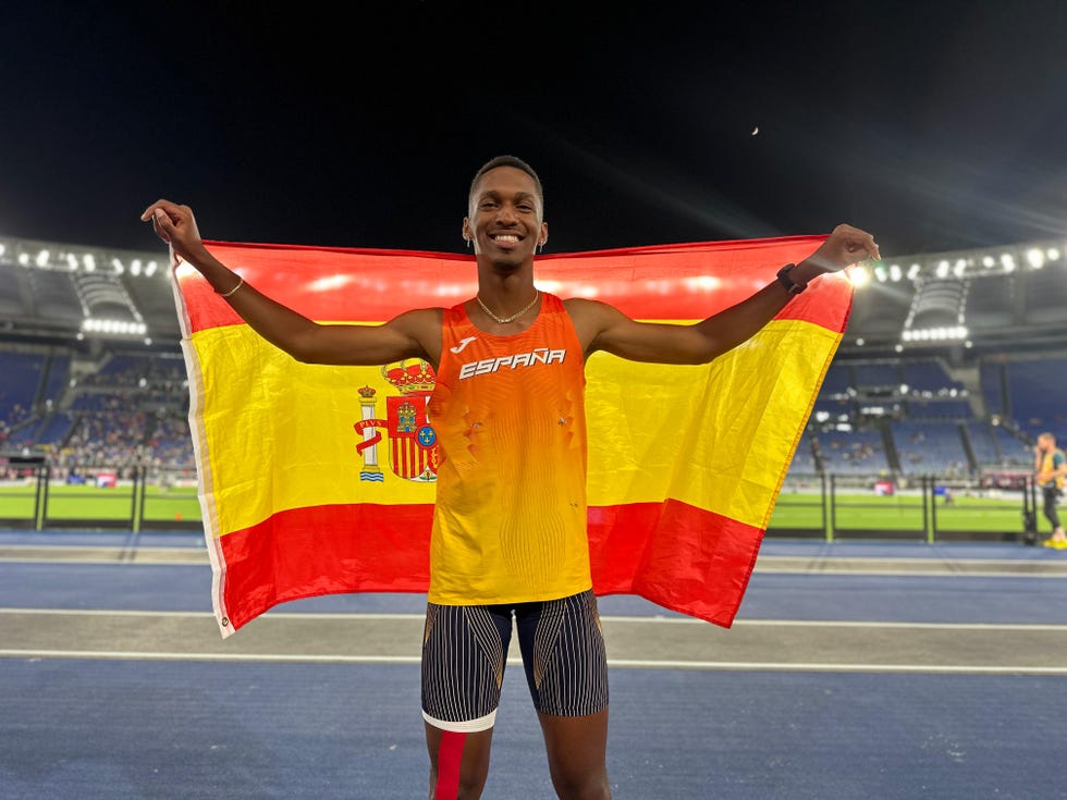 a man holding a flag