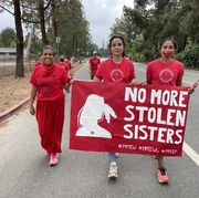 running for justice mmiw national day of awareness for missing and murdered indigenous women, girls, two spirits and our relatives running event and protest in may 2021 with jordan marie daniel