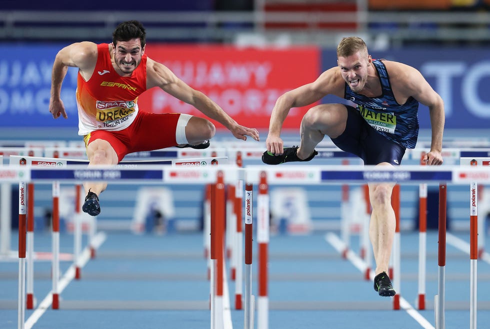 jorge ureña salta las vallas junto a kevin mayer en el heptatlón del europeo bajo techo de torun 2021