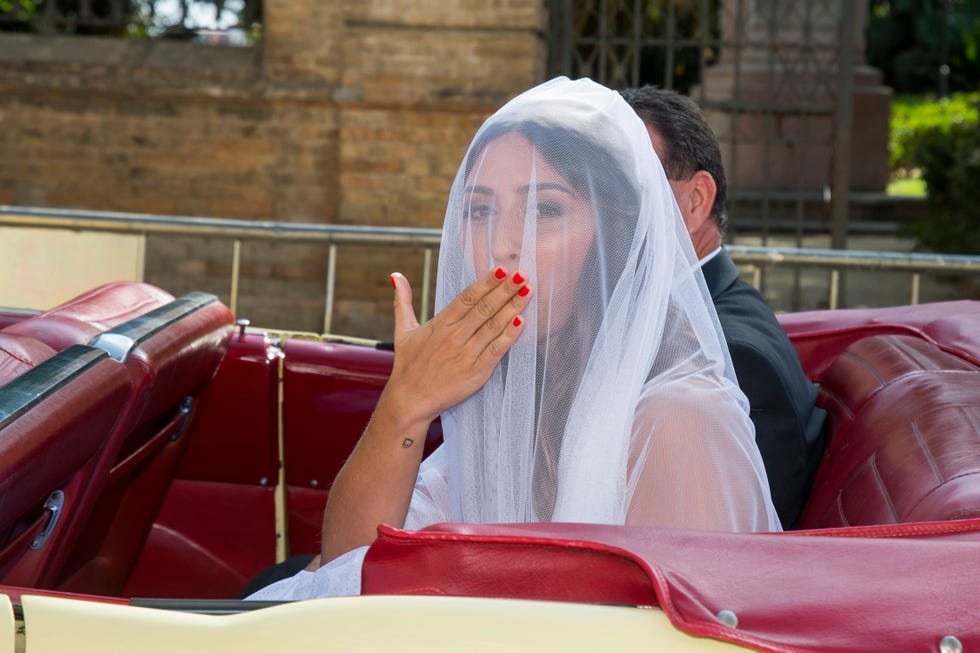 rocío madrid en su boda con el reportero josé antonio león