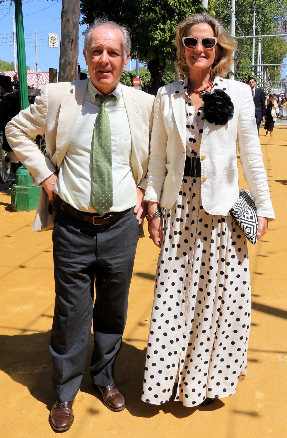 José Manuel Soto y su mujer, Pilar Parejo, en la Feria de Abril
