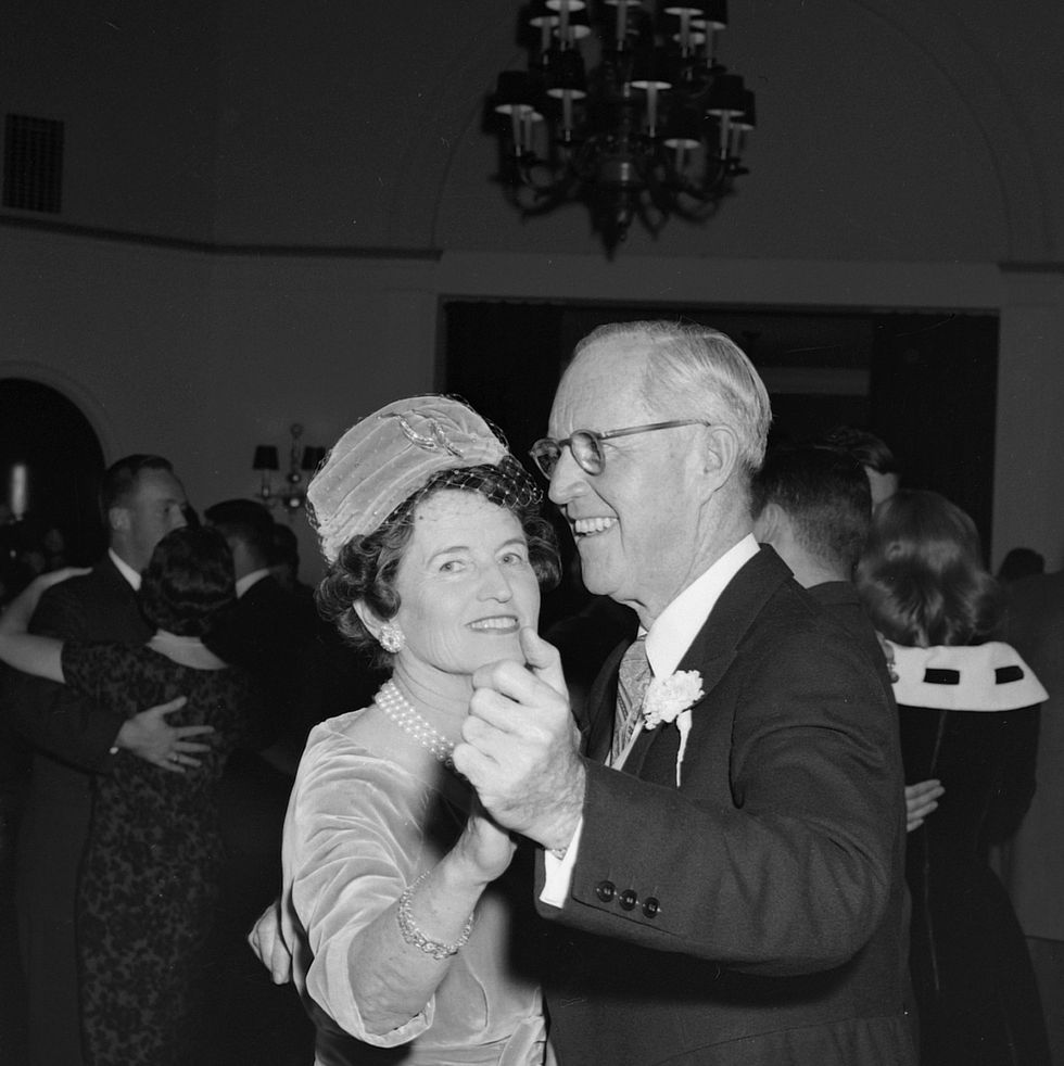 joseph and rose kennedy, parents of groom edward kennedy, dance during the reception for their son's wedding to joan bennett, 1958 new york photo by bachrachgetty images