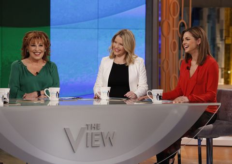 Joy Behar, Sara Haines, and Paula Faris cohost The View.