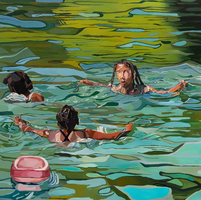 a group of women in a pool