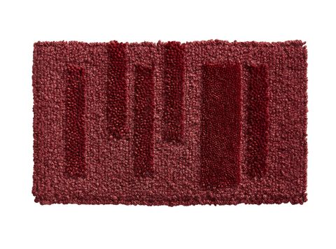 a deep red rug