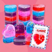 joyin 28 pack heart shaped slime with cards stress relief fidget toy for kids party favor