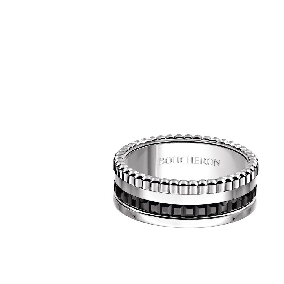 boucheron寶詩龍 quatre black系列白金750材質、黑色pvd戒指