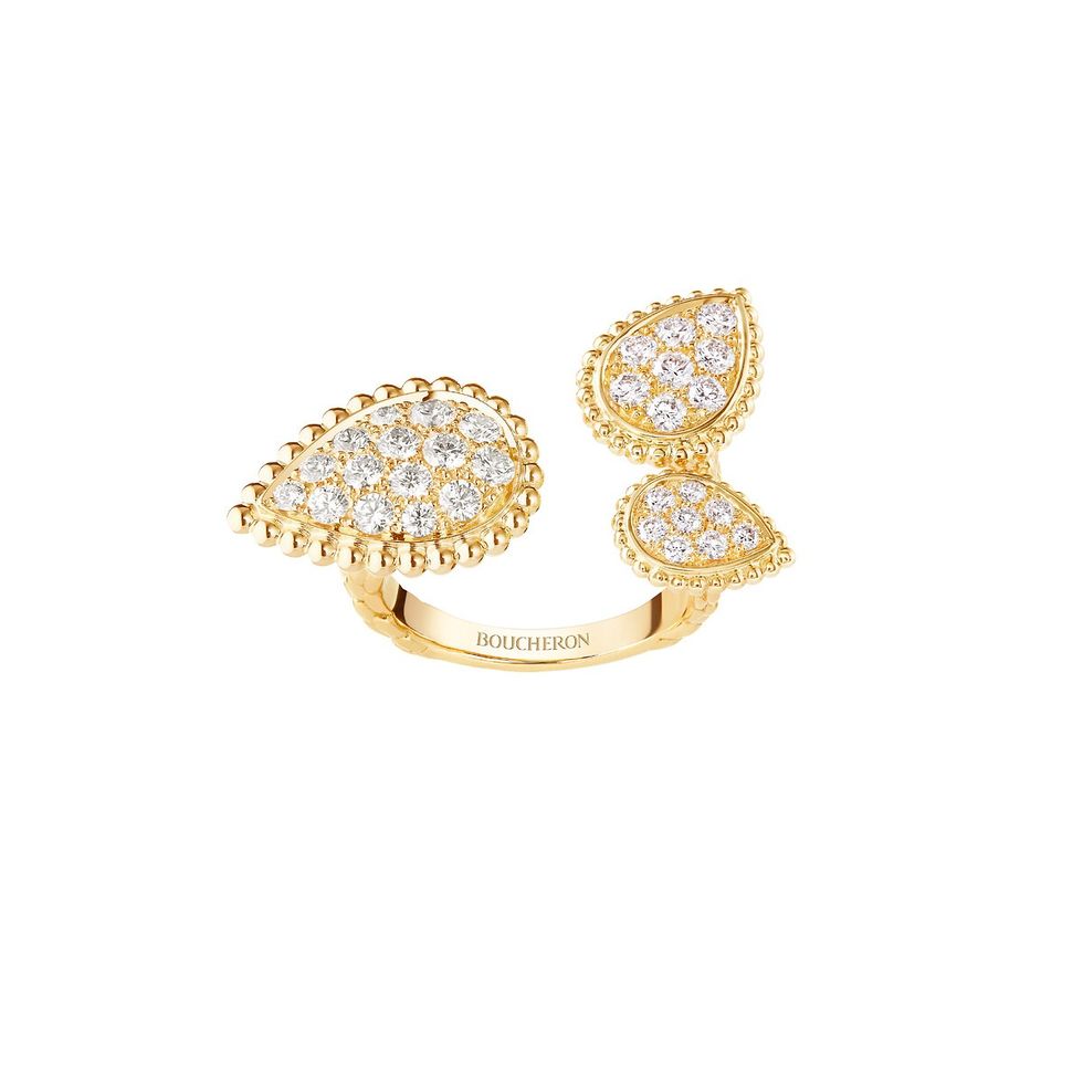 a pair of gold and diamond rings