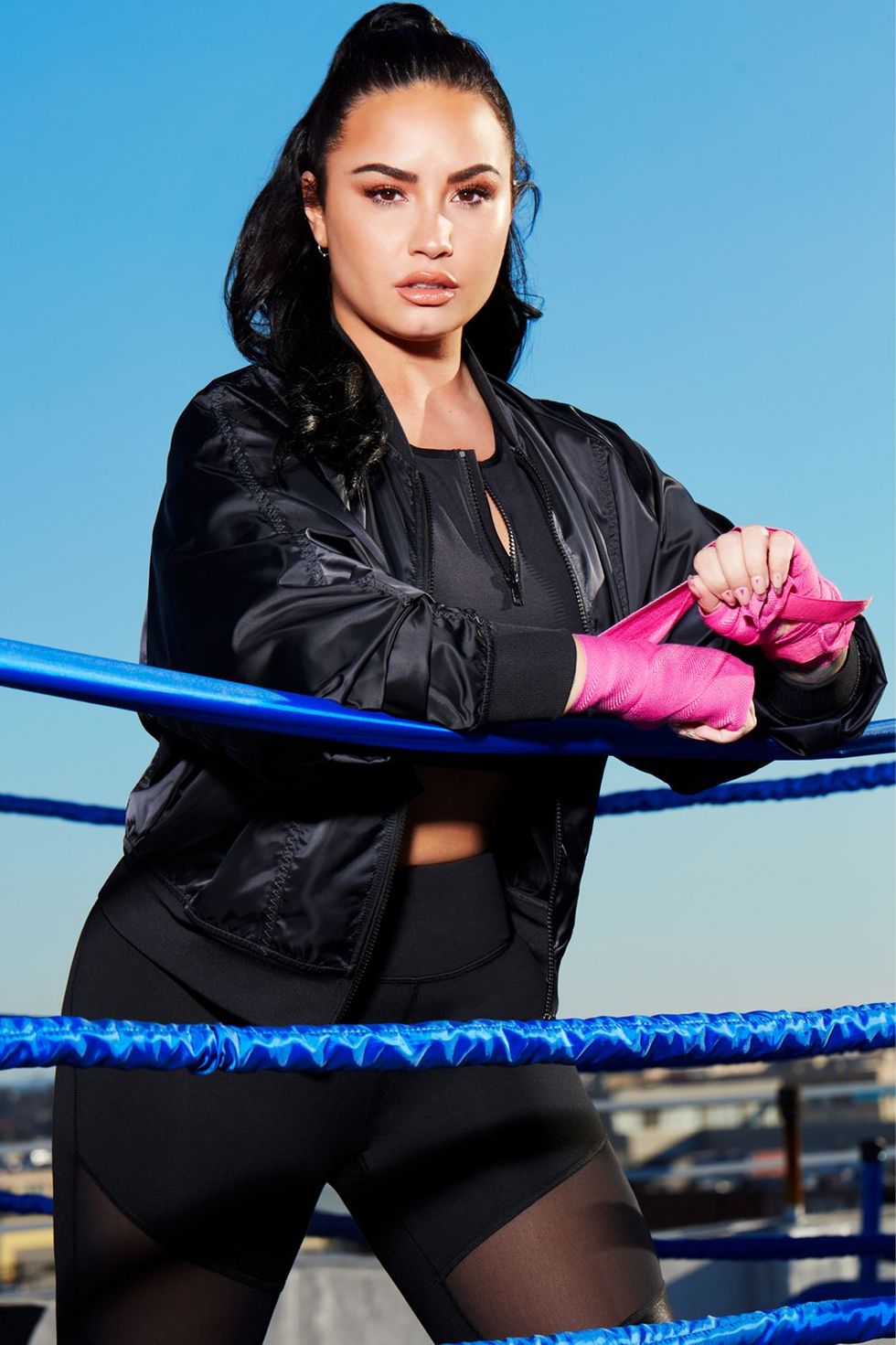 Fabletics] Demi Lovato black sports bra large