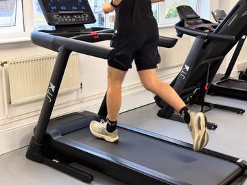 a man running on a treadmill