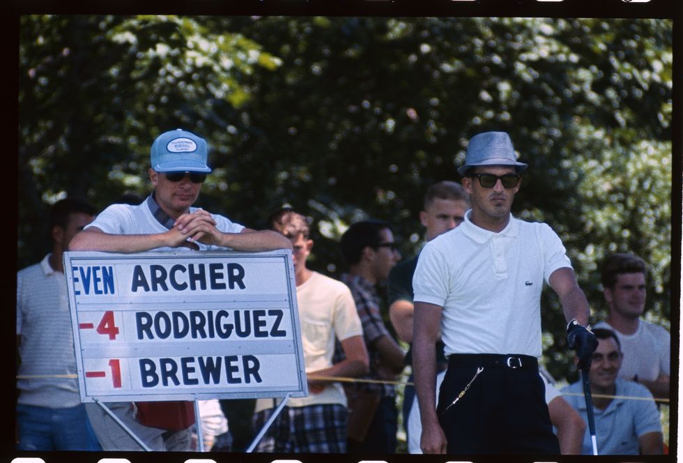 preparing to tee off
