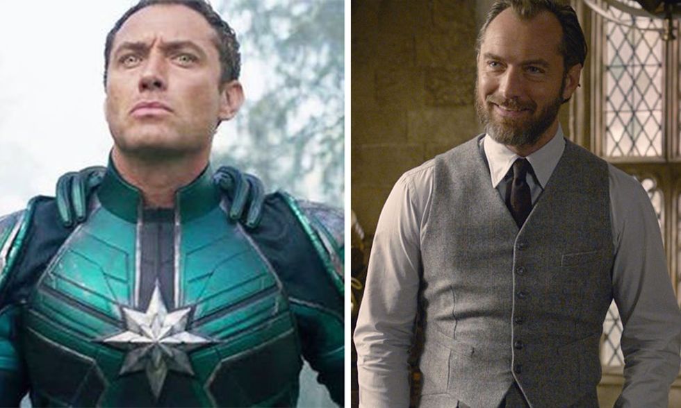 jude law   yon rogg in captain marvel  dumbledore in fantastic beasts the crimes of grindelwald