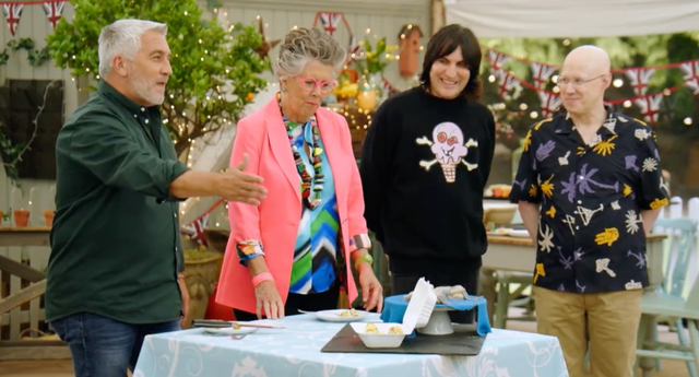 paul hollywood, pru leith, noel fielding, matt lucas on the great british bake off su2c 2023