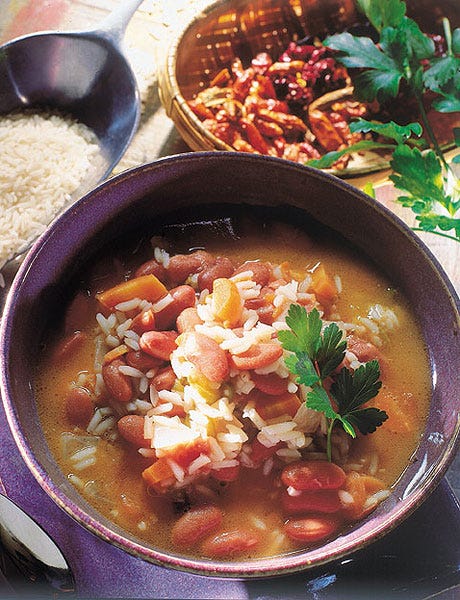 judías pintas con arroz