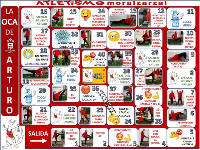 Entrenar en casa: el juego de la oca del atletismo