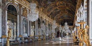 Grande Galerie or Galerie des Glaces (The Hall of Mirrors) in Palace of Versailles