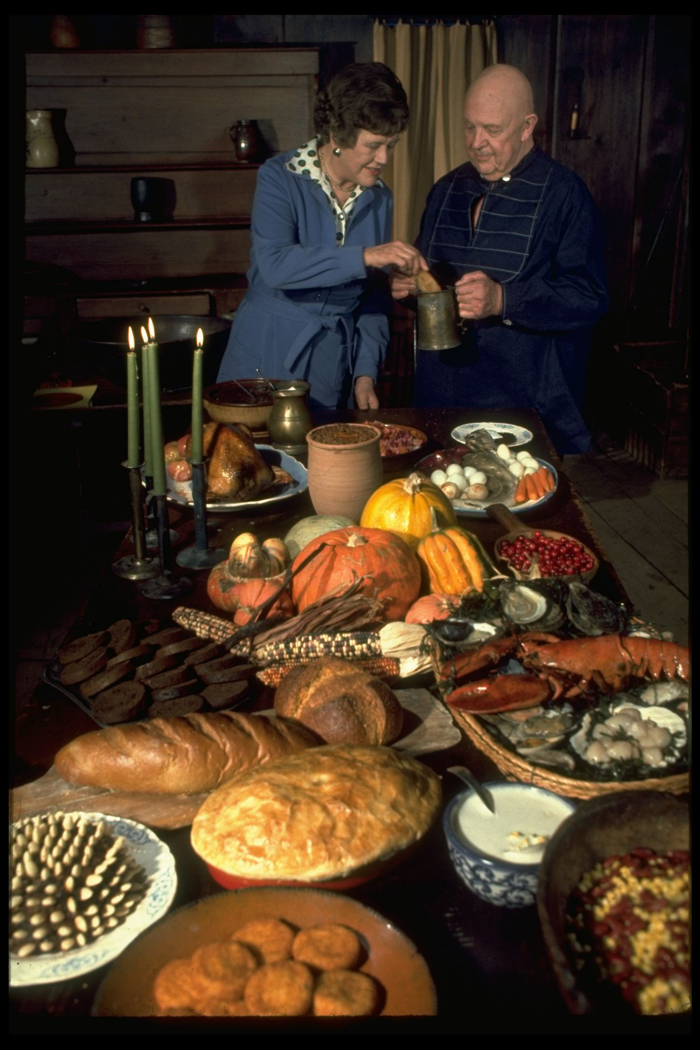 The True Story Of Julia Child S Friendship With Food Icon James Beard   Julia Child And James Beard Standing Behind A Table Arrayed News Photo 1649077381 