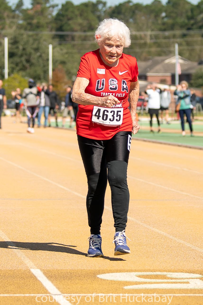 julia hawkins attempting 100m record at the louisiana senior games