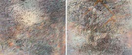 julie mehretu’s howl, eon i, ii is a diptych created in 2016 through 17 that was commissioned by the san francisco museum of modern art as a gift from helen and charles schwab
