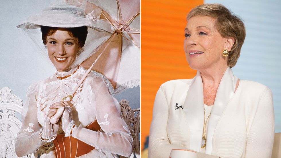 Julie Andrews as Mary Poppins and Julie Andrews in 2017