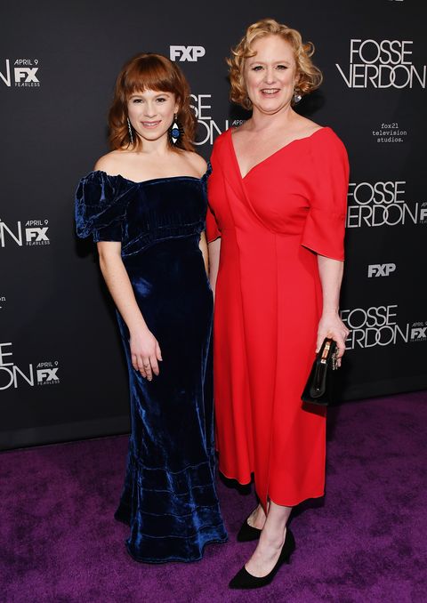 Juliet Brett (left) with Nicole Fosse (right) at the Fosse/Verdon premiere.