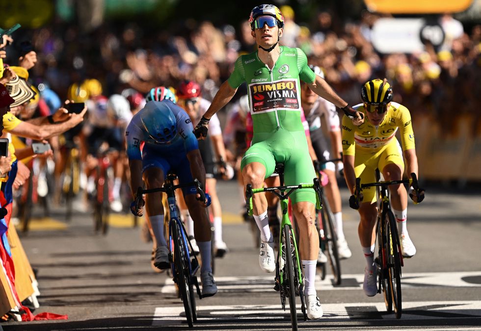 2022 Tour de France Polka Dot KOM T-Shirt Men LARGE + Cycling Cap TdF  Souvenir