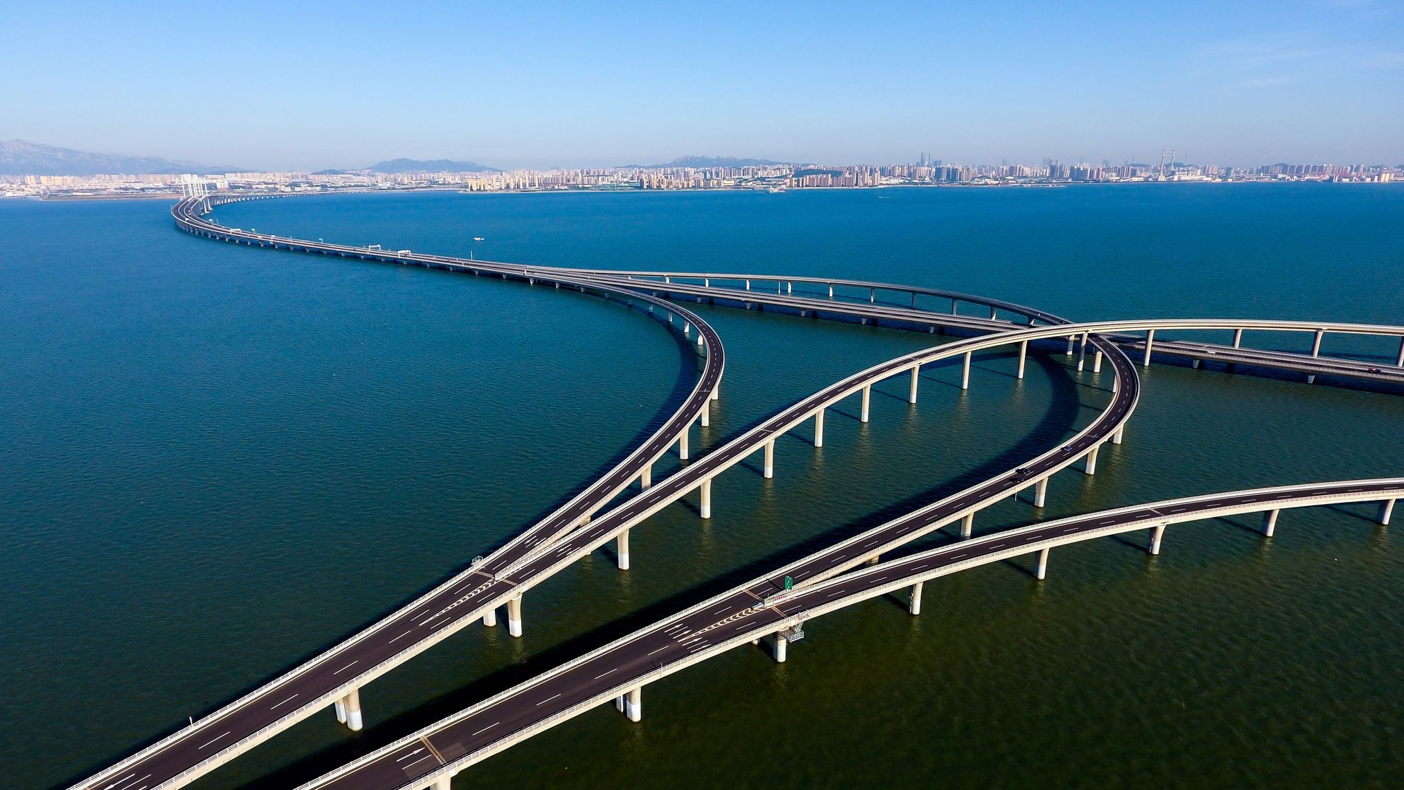 china shandong qingdao jiaozhou bay bridge cn