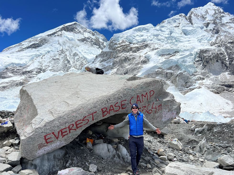 michael clinton at the everest base camp rock