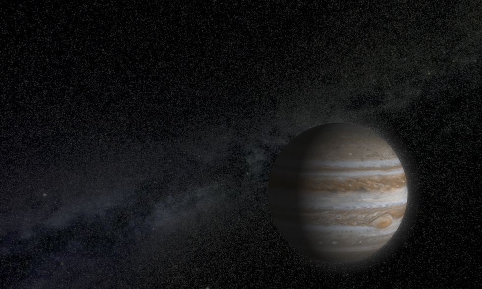 jupiter in the starry space