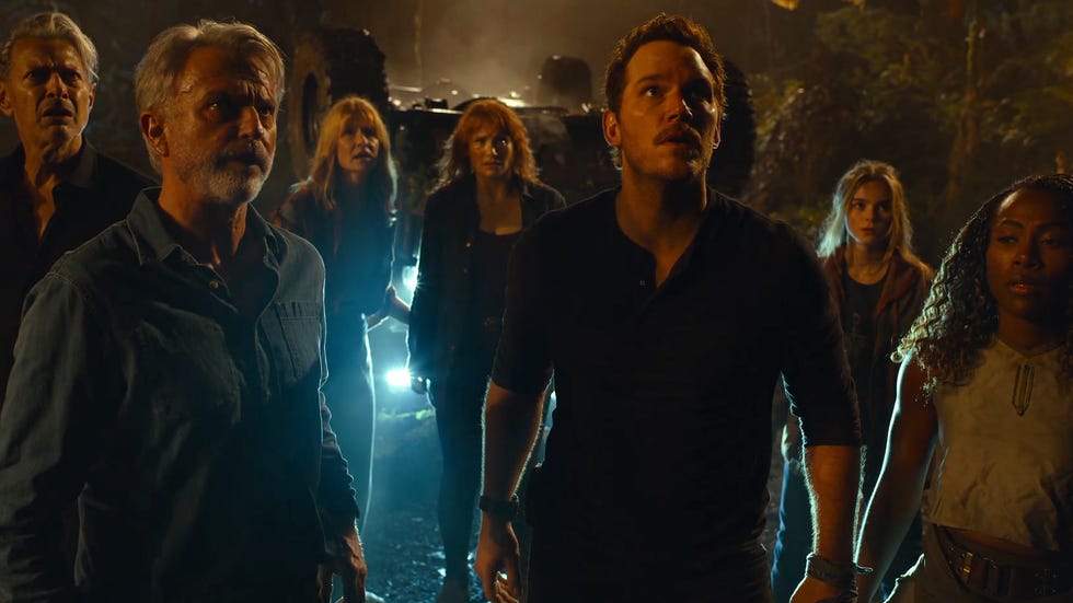 jeff goldblum, sam neill, laura dern, bryce dallas howard, chris pratt, jurassic world dominion trailer