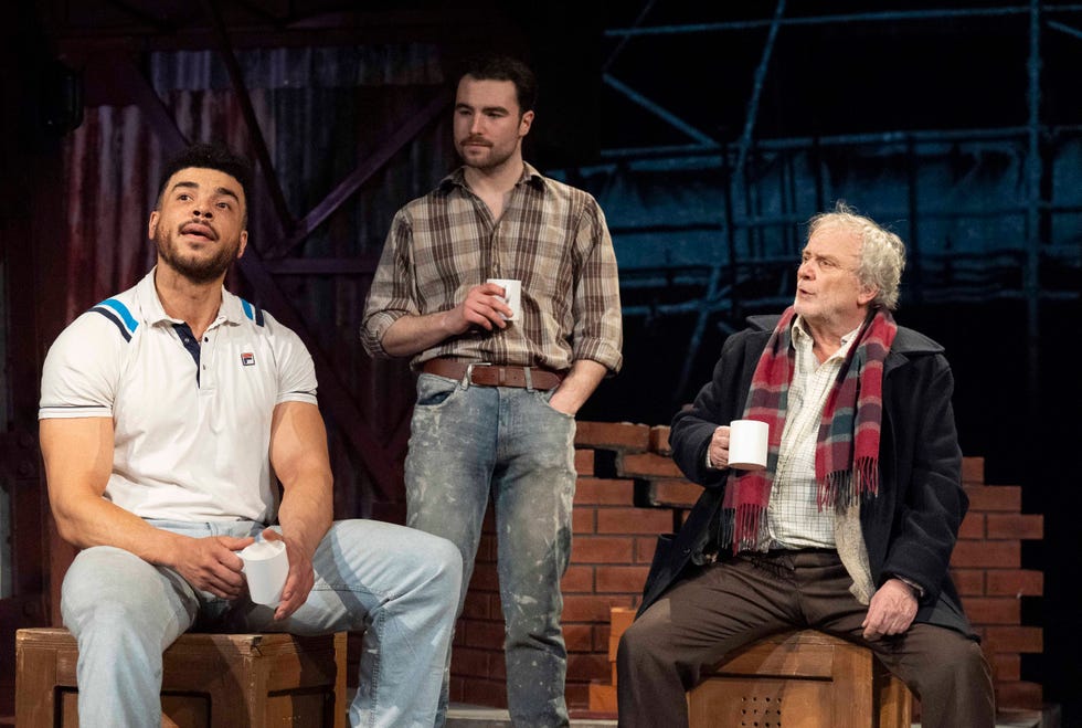 jurell carter with co stars george caple and ged mckenna in the boys from the blackstuff tour