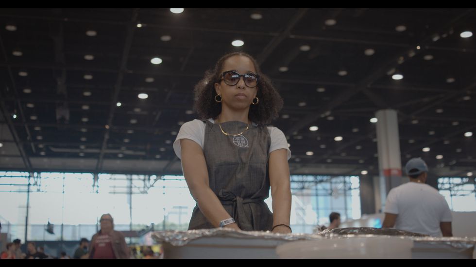 entrepreneur maya camille broussard in a scene from justice of the pies