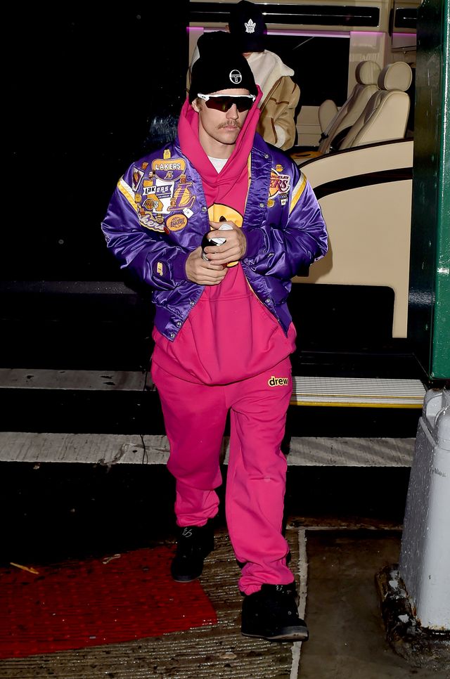 Justin Bieber Wore a Pink Puffer Jacket in New York City