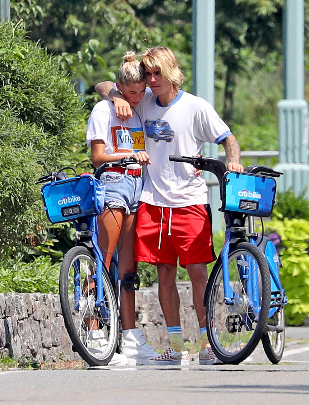 Justin Bieber and Hailey Baldwin Cried While Riding Their Bikes Today